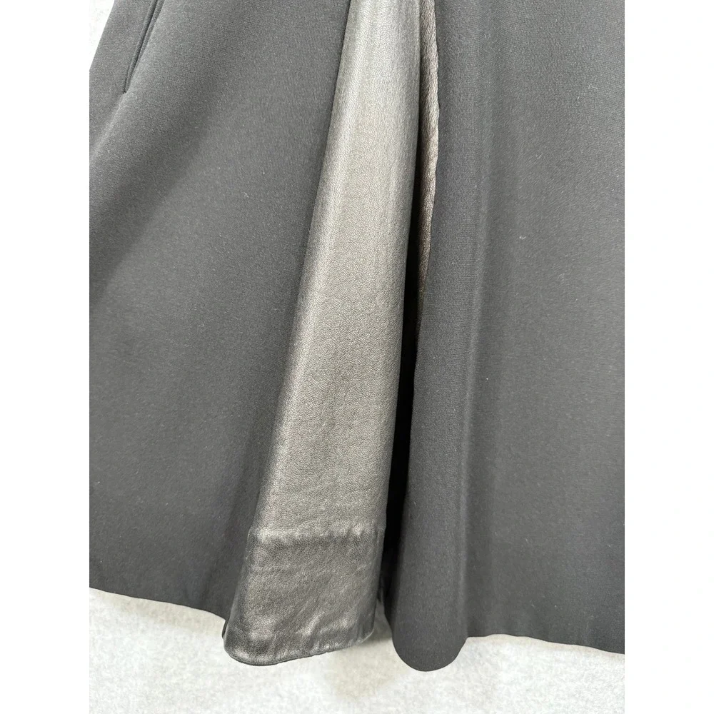 Rag & Bone Black Fit Flare Dress Lamb Leather Panels 8 USA Made Minimalist Chic - Picture 6 of 17